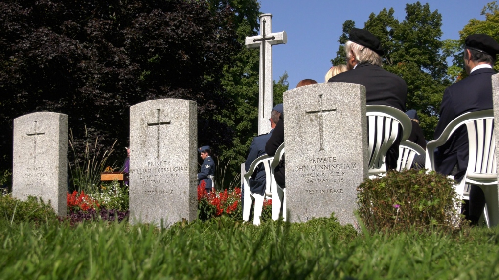 Ceremony at Beechwood National Military Cemetery commemorating 84 years since the Battle of Britain on Sunday, September 15, 2024 (Katelyn Wilson/CTV News).